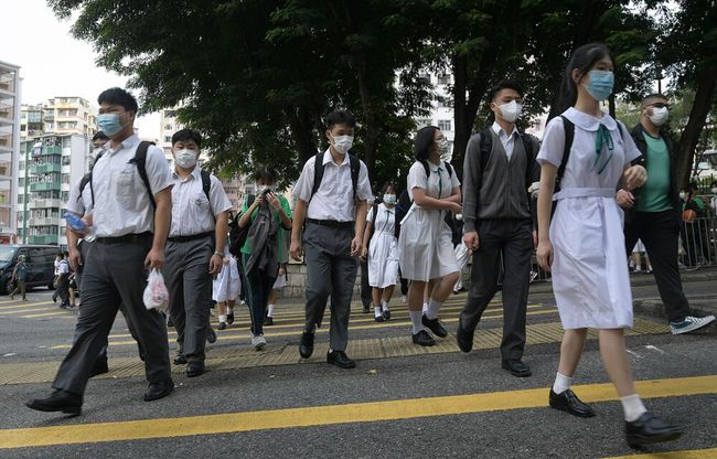 File photo of students going to school 